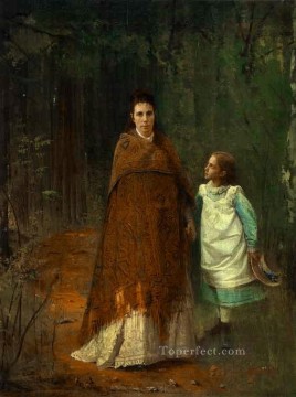 En el parque retrato de la esposa y la hija del artista demócrata Ivan Kramskoi Pinturas al óleo